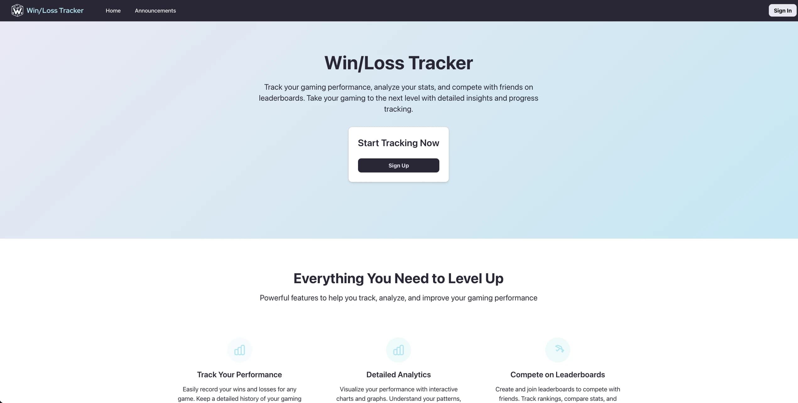 win:loss tracker